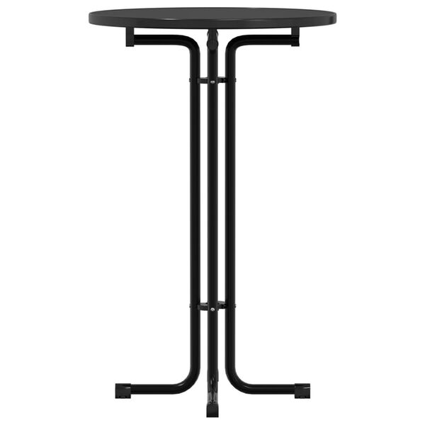 vidaXL Ruokapöytä musta Ø70x110 cm tekninen puu ja teräs