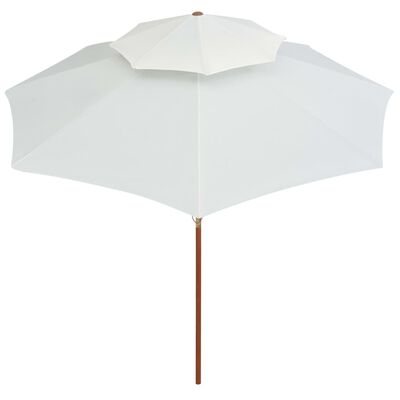 vidaXL 2-kerroksinen Aurinkovarjo 270x270 cm Puutanko Kermanvalkoinen