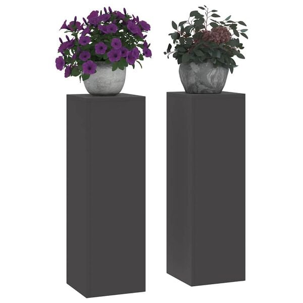 vidaXL Kasviteline 2 pcs Musta 24 x 24 x 75 cm Ter&auml;s