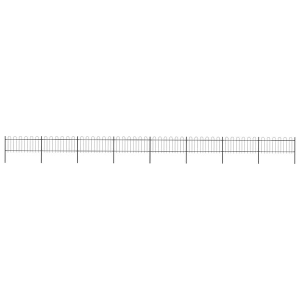 vidaXL Puutarha-aita kaarella terästä 1426x80 cm musta