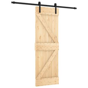 vidaXL Liukuovi 70 x 210 cm Massiivinen m&auml;nty (k&auml;sittelem&auml;t&ouml;n)