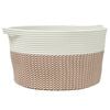 vidaXL S&auml;ilytyskori ruskea ja valkoinen &Oslash;40x25 cm puuvilla