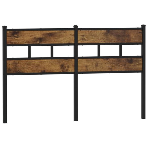 vidaXL Sängynpääty savutammi 150 cm rauta ja tekninen puu