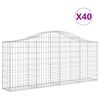 vidaXL Kaarevat kivikorit 40 kpl 200x30x80/100 cm galvanoitu rauta