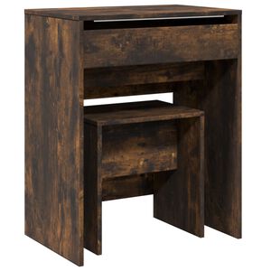 vidaXL Meikkip&ouml;yt&auml; ja jakkara savutammi 60x40x113,5 cm