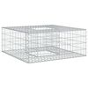 vidaXL Gabion Kohotettu Peti 100 x 100 x 40 cm Galvanoitu ter&auml;s Hopea
