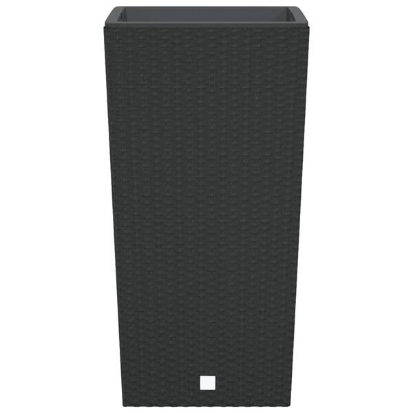 vidaXL Kukkalaatikko irrotettava sisus antrasiitti 21/49 l PP rottinki