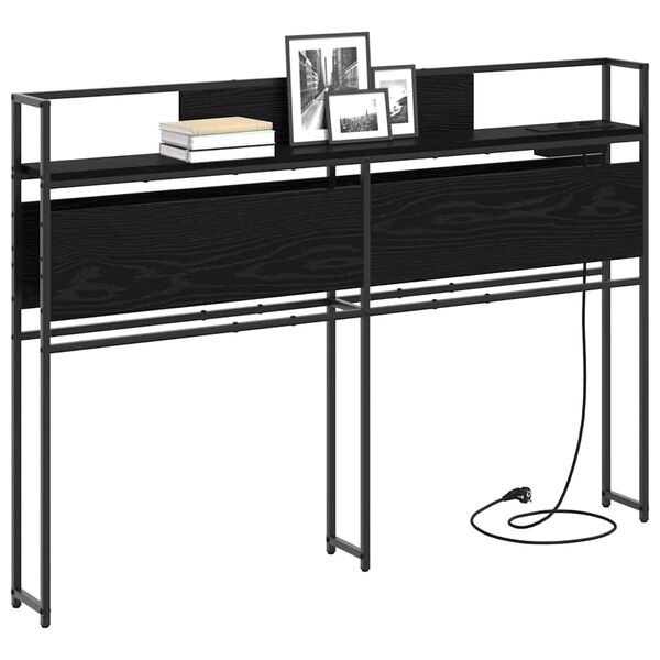 vidaXL S&auml;ilytysp&auml;&auml;ty hyllyll&auml; p&auml;&auml;tyll&auml; Musta tammi 120 cm Tekninen puu