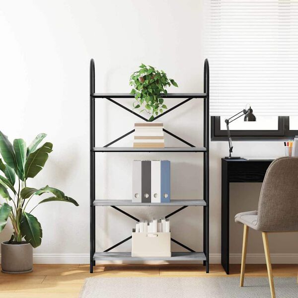 vidaXL Kirjahylly Harmaa Sonoma 80 x 30 x 146 cm Tekninen puu