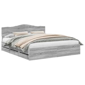 vidaXL S&auml;ngyn runko p&auml;&auml;tyll&auml; Harmaa Sonoma 200 x 200 cm Insin&ouml;&ouml;ripuuta