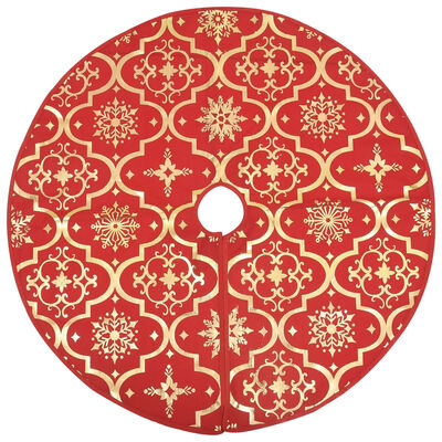 vidaXL Ylellinen joulukuusen jalustapeite sukalla punainen 90cm kangas