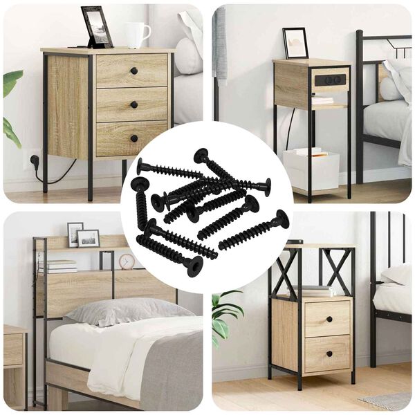 vidaXL Pistorasian korkea ruuvi 5143 pcs Musta Rauta