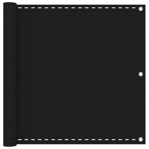 vidaXL Parvekkeen Verho Musta 75 x 700 cm HDPE ja alumiini