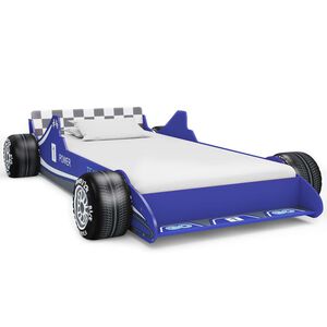 vidaXL Lastens&auml;nky kilpa-auto 90x200 cm sininen