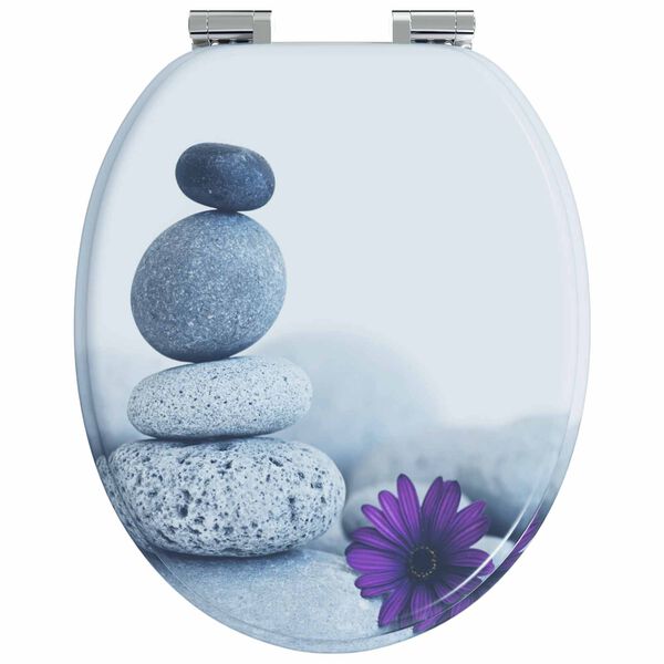 vidaXL WC-istuin Harmaa 44 x 38 cm MDF-levy