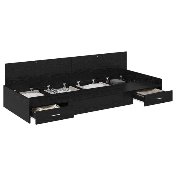 vidaXL S&auml;ngyn runko p&auml;&auml;tyll&auml; Musta tammi. 100 x 200 cm Tekninen puu