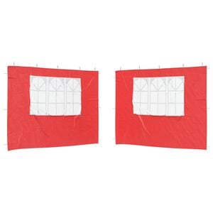 vidaXL Juhlateltan sivusein&auml; 2 kpl 300 x 195 cm Punainen PE ja ter&auml;s
