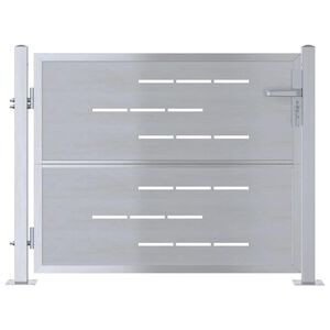 vidaXL Puutarhaportti 85 x 70 cm Ruostumaton ter&auml;s Hopea Lukittava