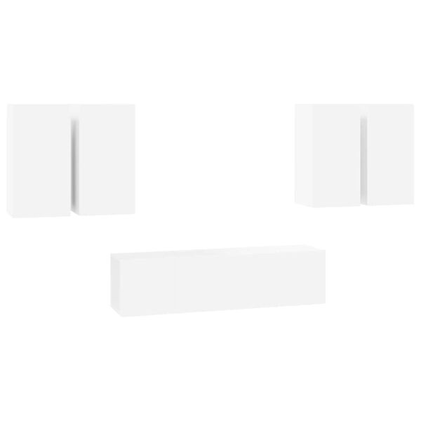 vidaXL 6-osainen TV-kaappisarja valkoinen tekninen puu