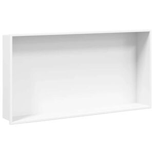 vidaXL Suihkuhylly matta valkoinen 62x32x9 cm ruostumaton ter&auml;s