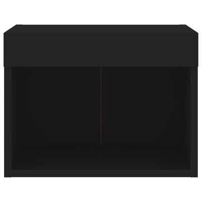 vidaXL Yöpöytä LED-valoilla seinäkiinnitettävä musta