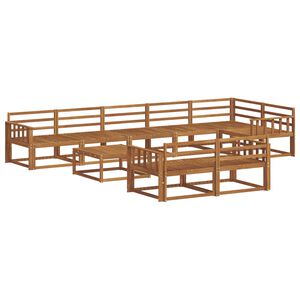 vidaXL Ulkosohvakokoelma 9 pcs Luonnollinen Tihe&auml; akasiapuu