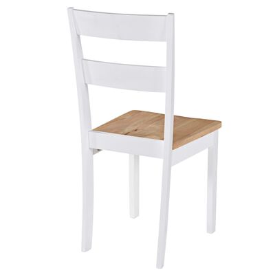 vidaXL Ruokapöydän tuolit 4 kpl valkoinen täysi kumipuu
