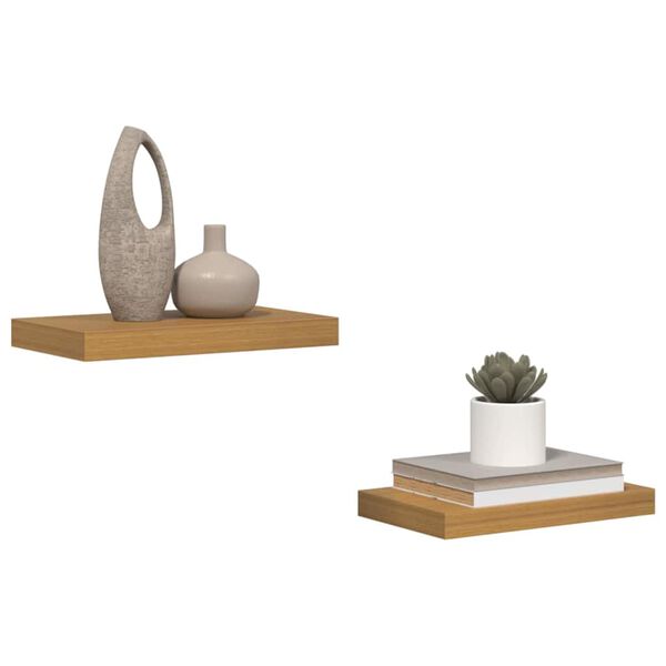 vidaXL Sein&auml;hylly 2 pcs Beige 40 x 23,5 x 4 cm Tekninen puu