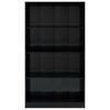 vidaXL 4-tasoinen kirjahylly korkeakiilto musta 80x24x142 cm lastulevy
