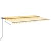 vidaXL Automaattisesti sis&auml;&auml;nkelattava markiisi 500x300 cm keltavalk.