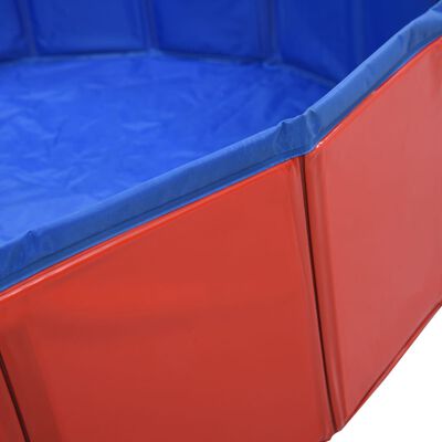 vidaXL Kokoontaitettava koiran uima-allas punainen 160x30 cm PVC