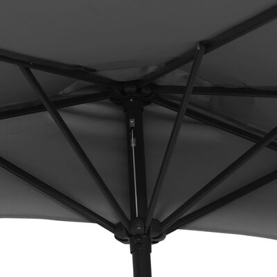 vidaXL Aurinkovarjo ulkotiloihin alumiinitanko 270x144 cm antrasiitti