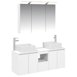 vidaXL Kylpyhuoneen kaappisetti 4 pcs valkoinen 100 x 14,5 x 70 cm