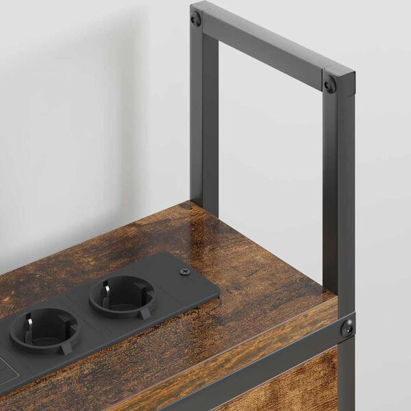 vidaXL S&auml;ilytyss&auml;nky latausasemalla Savutammi 160 cm Tekninen puu