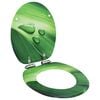 vidaXL WC-istuin soft close -kannella MDF vihre&auml; vesipisarakuvio