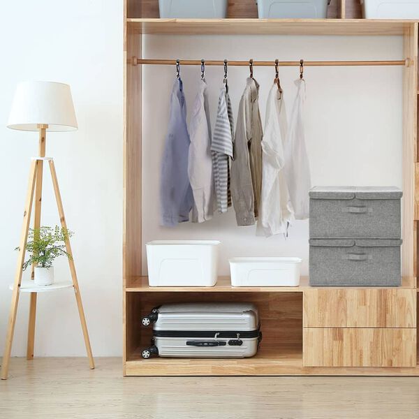 vidaXL Säilytyslaatikot 2 kpl kangas 50x30x25 cm harmaa