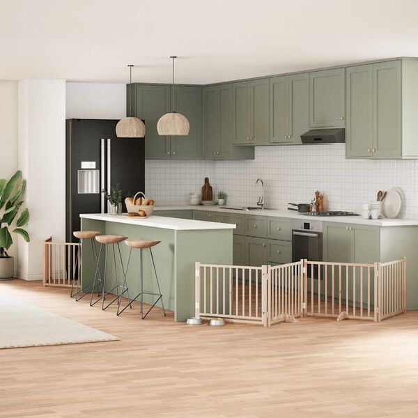 vidaXL Koiraportti kokoontaittuva 8 paneelia 640 cm poppelipuu