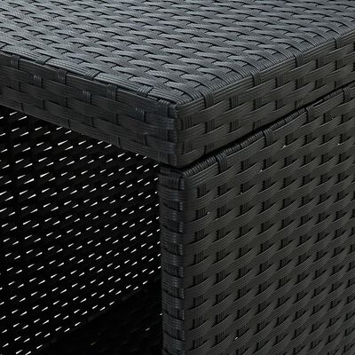 vidaXL Baaripöytä säilytystelineellä musta 120x60x110 cm polyrottinki