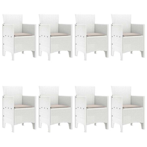 vidaXL Piharuokailu setti 9 pcs Valkoinen Polt-kivenn&auml;isruoho