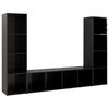 vidaXL TV-tasot 3 kpl korkeakiilto musta 142,5x35x36,5 cm lastulevy