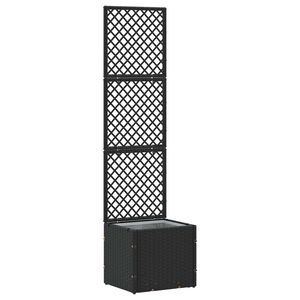 vidaXL Puutarhan trellisi istuttaja Musta 35 x 30 x 135 cm Metalli
