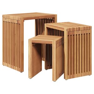 vidaXL Puutarhan sivup&ouml;yt&auml; 3 kpl Ruskea 33 x 44,5 x 51 cm Tiikkipuu