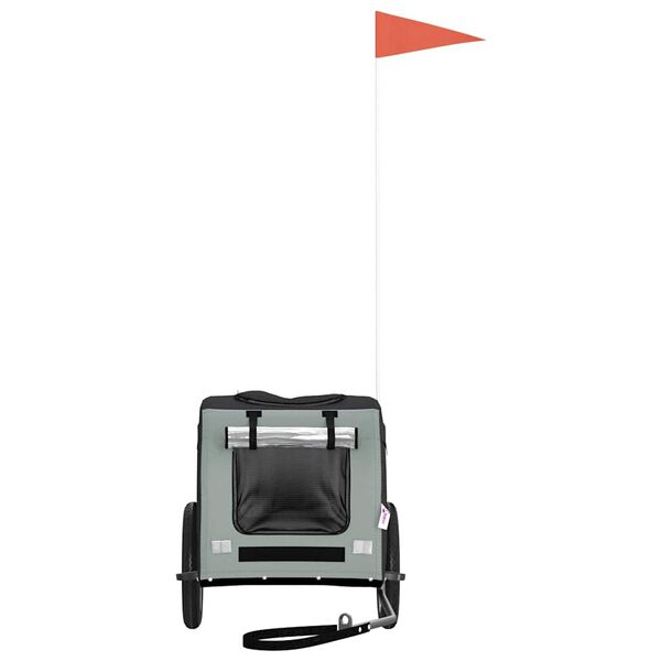 vidaXL Lemmikinkuljetuskärry polkupyörään harmaa/musta kangas ja rauta