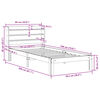 vidaXL Sängynrunko ilman patjaa vahanruskea 75x190 cm täysi mänty