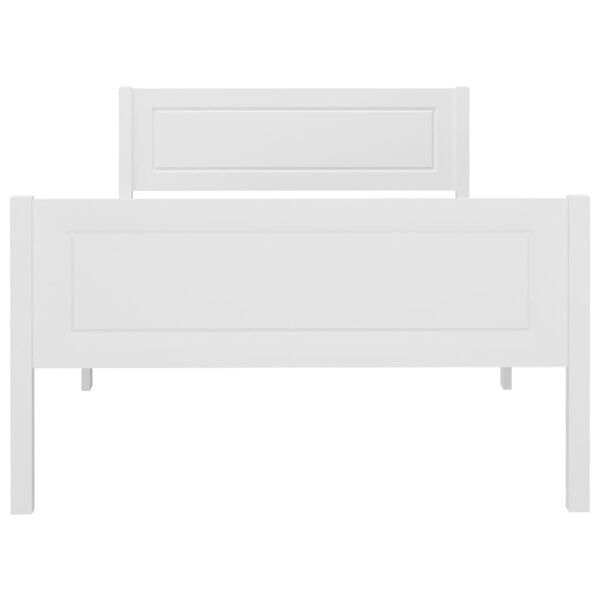 vidaXL Sängynrunko täysi mänty valkoinen 90x200 cm
