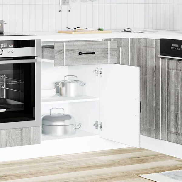 vidaXL Keitti&ouml;n pohjakaappi Lucca harmaa sonoma suunniteltu puu
