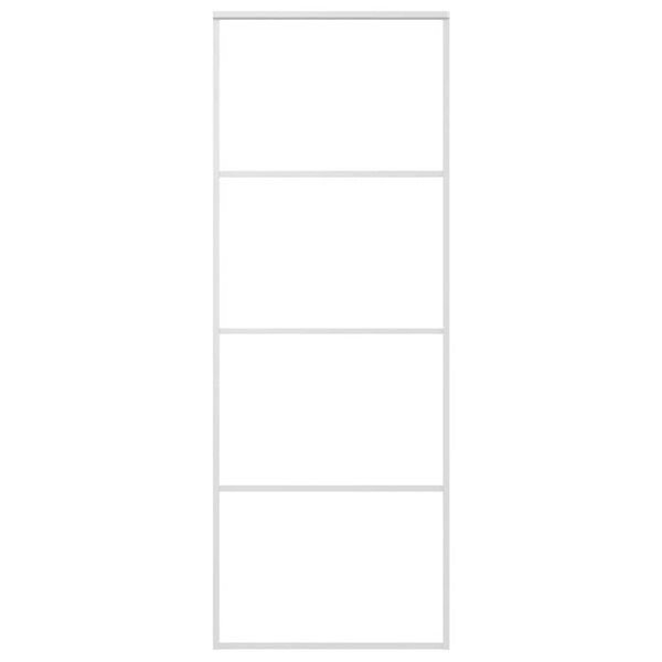 vidaXL Liukuovi ESG-lasi ja alumiini 76x205 cm valkoinen