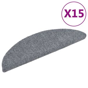vidaXL Porrasmatot itseliimautuvat 15 kpl 56x17x3 cm vaaleanharmaa puolipy&ouml;re&auml;