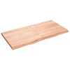 vidaXL Sein&auml;hylly vaaleanruskea 120x60x(2-4) cm k&auml;sitelty t&auml;ystammi