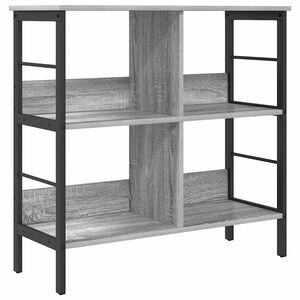 vidaXL Kirjahylly 4 tasoa 82 x 32 x 79 cm Tekninen puu Harmaa Sonoma